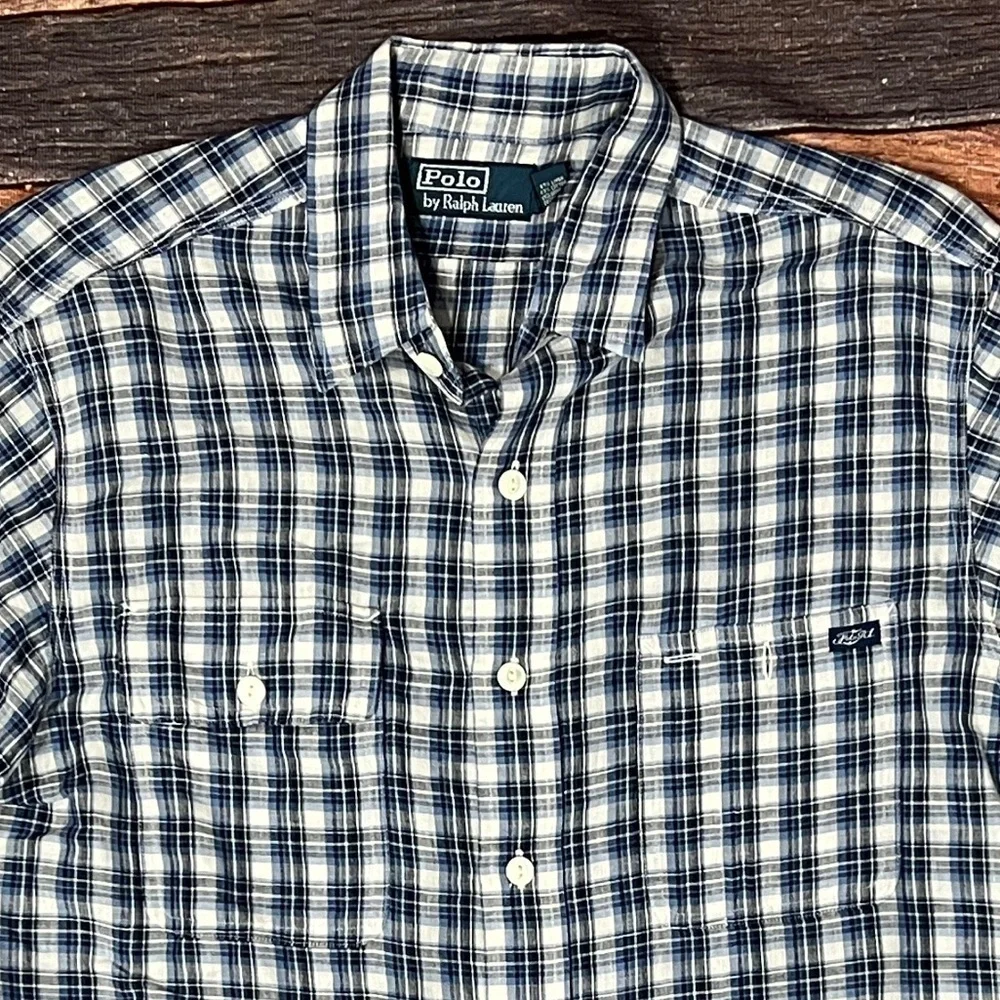 Polo Ralph Lauren Shirt Mens Plaid Long Sleeve Checkered Button Down
